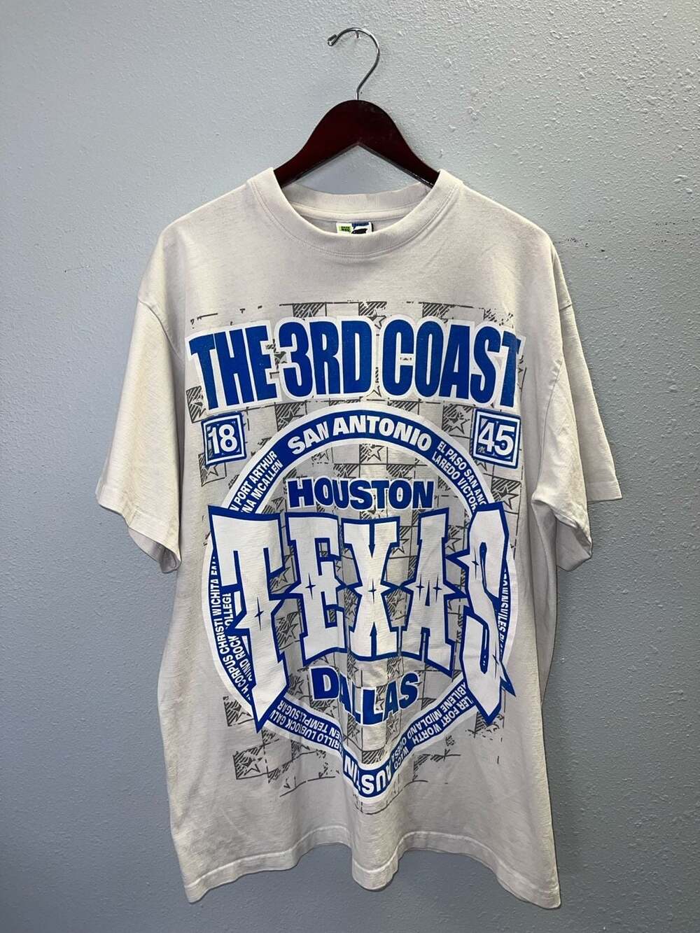 Vintage Phat Dog The 3rd Coast Texas Graphic T-Shirt Men’s 2XL White Blue  0407